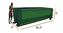 most popular sized dumpster - 15 yd