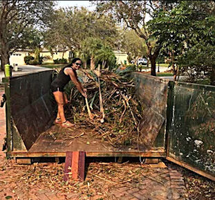 dumpster with landscape debris only