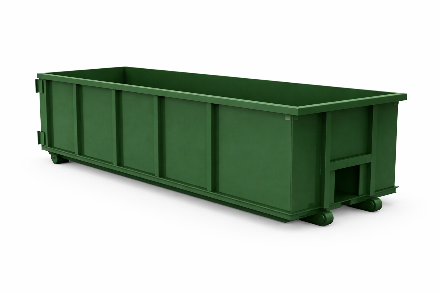 20-yard dumpster in residential driveway for home cleanout